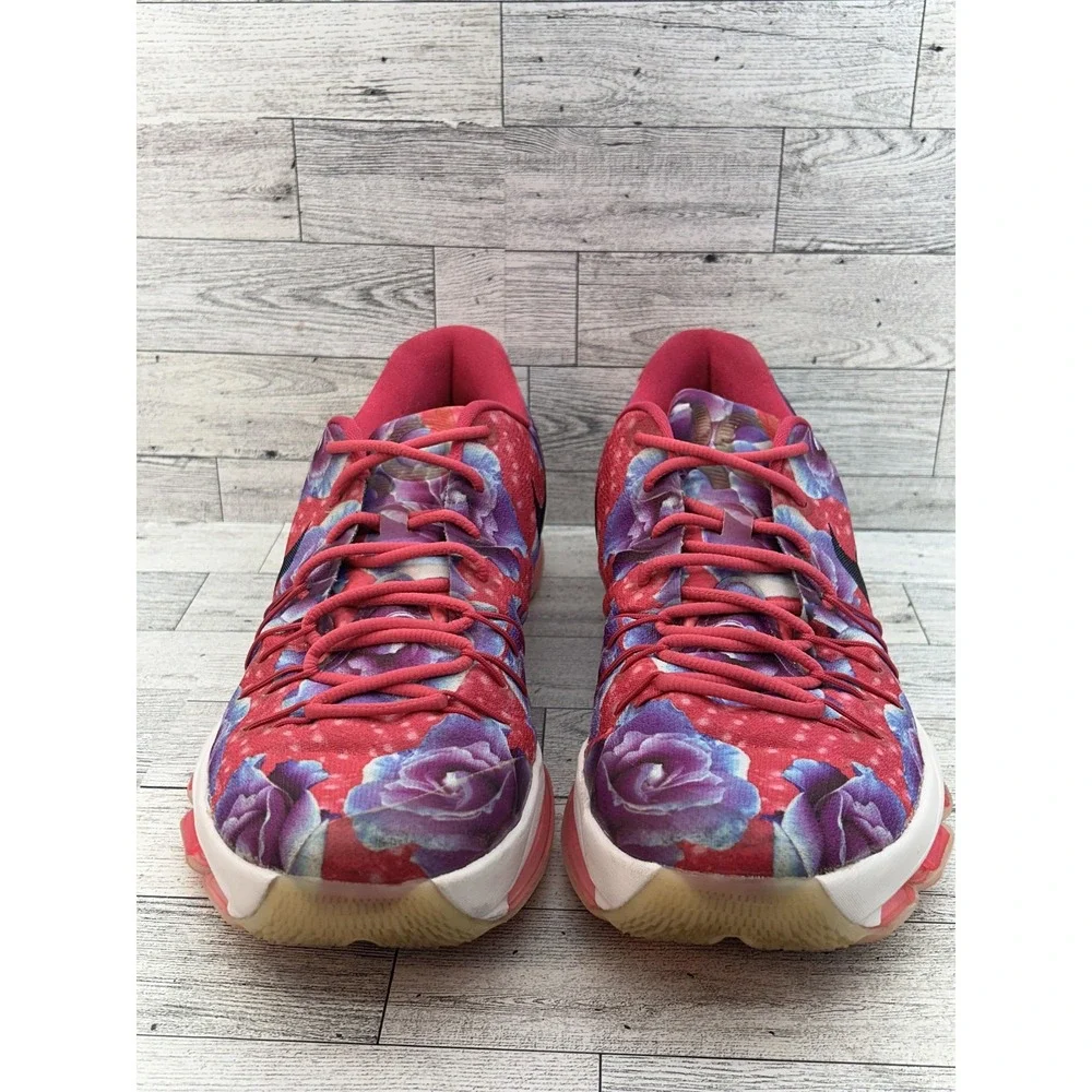 Nike KD 8 Aunt‎ Pearl Shoes Mens 13 Pink Floral Rose Kay Yow Basketball Sneakers